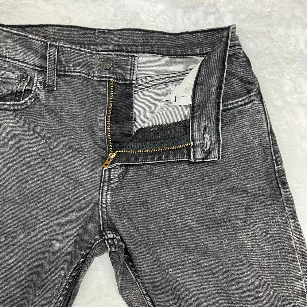 Levi's Skinny Jeans Mens Washed Black Denim Stretch Slim Classic Zip Fly - 31X29